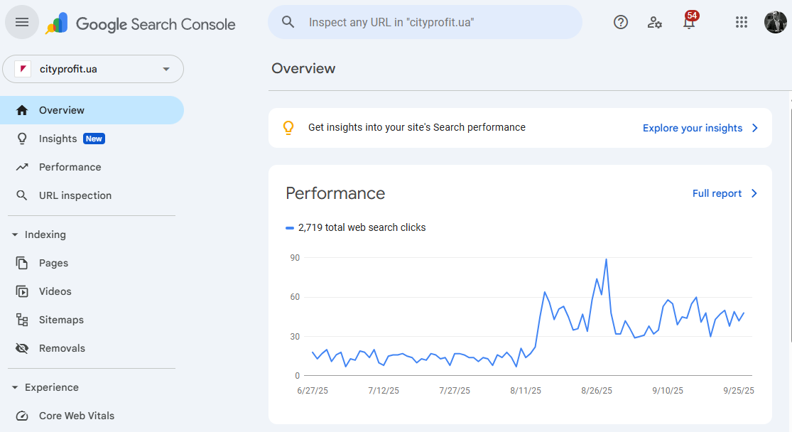 search console Home